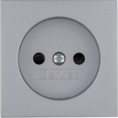 Sets de finition pour prise de courant sans terre Berker S.1 / B.3 / B.7 Alu, mat