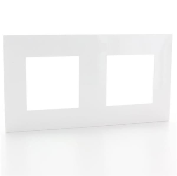Valena plaque 2 postes horizontal - vertical entraxe 71mm Blanc Chrome