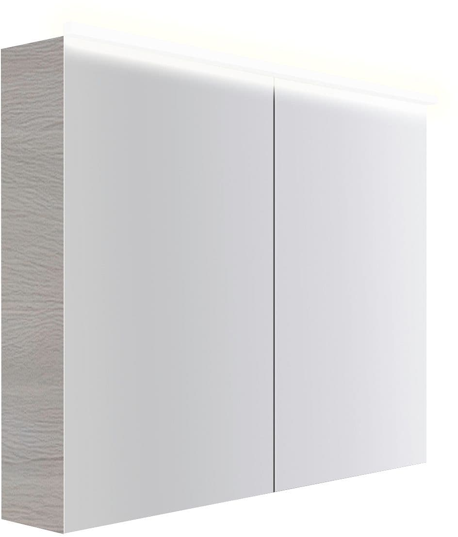 ARMOIRE TOILETTE COFFEE 2 PORTES 1000MM 4250K CHENE DECOR ARGENT