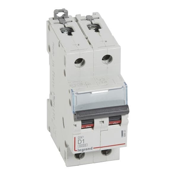 Disjoncteur DX³ 6000A / 10kA 2 pôles courbe D 01A 400V 2 modules