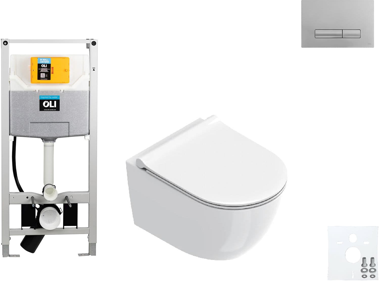 WALLFIX OLI WC SUSPENDU SFERA 50 CATALANO SLIM SEAT GLAM MAT CHROME