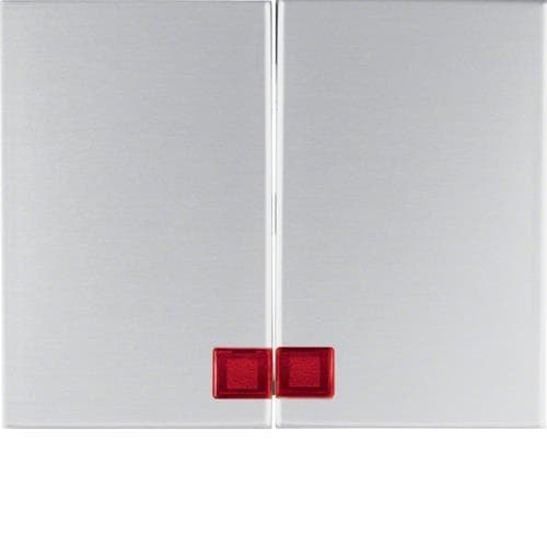 Touche avec voyant Rouge Berker K.5 Alu