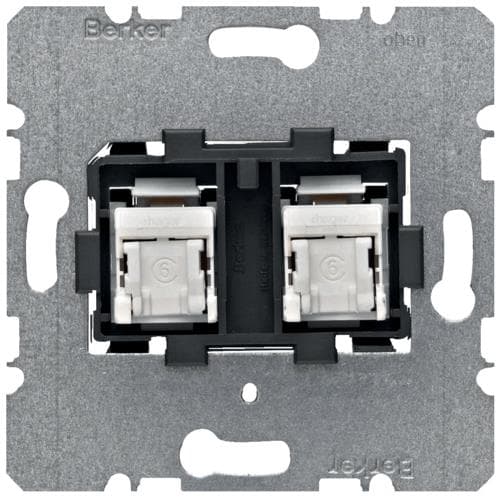 Prise informatique Berker, double, 8 / 8 pôles Cat6, UTP