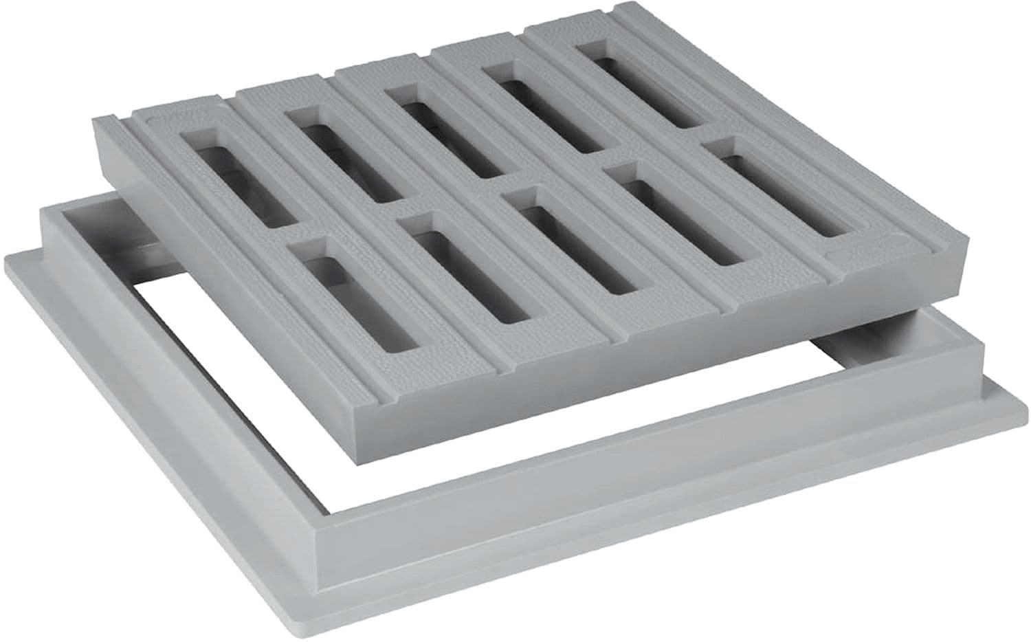 GRILLE DE SOL+CADRE NICOLL GRIS 40-40CM