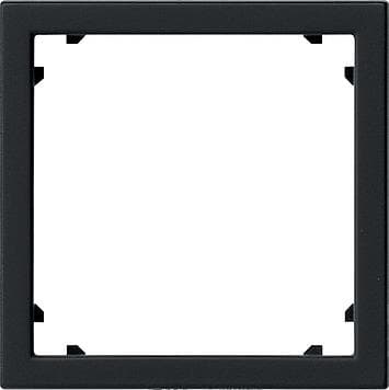 Cadre adaptateur avec découpe carrée pour appareils avec cache (45 x 45mm) Noir mat (laqué) - le