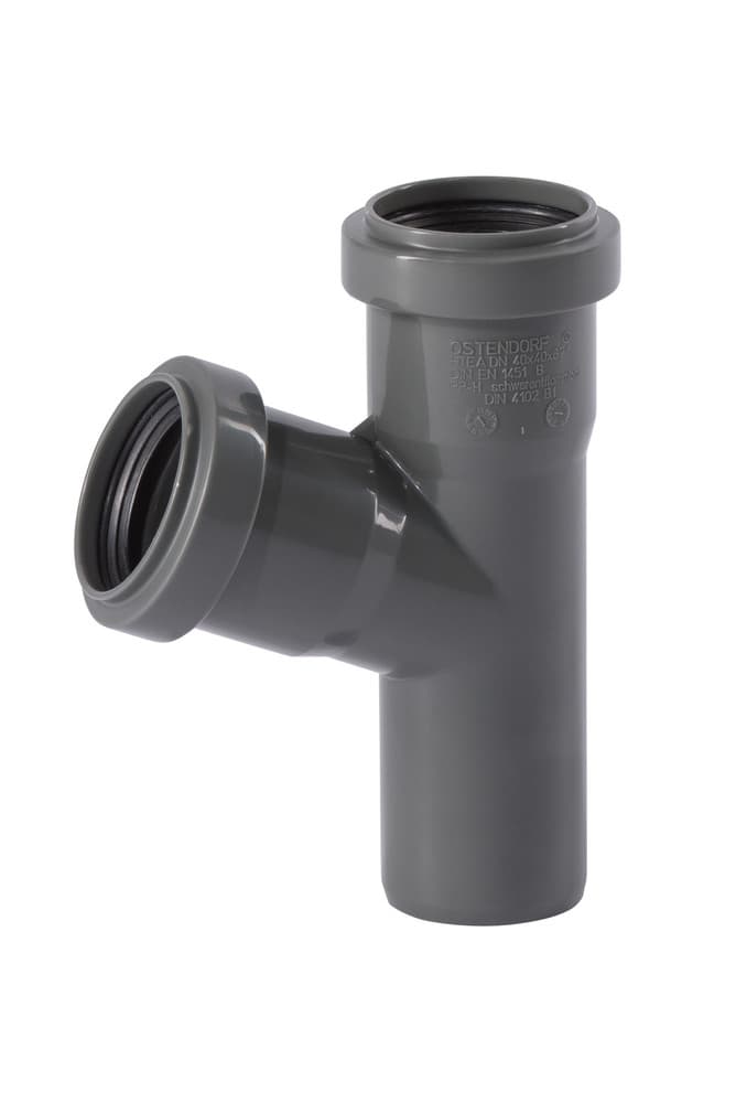 Ostendorf Kunststoffe HT-Safe EA té 67° polypropylène D 110 mm gris