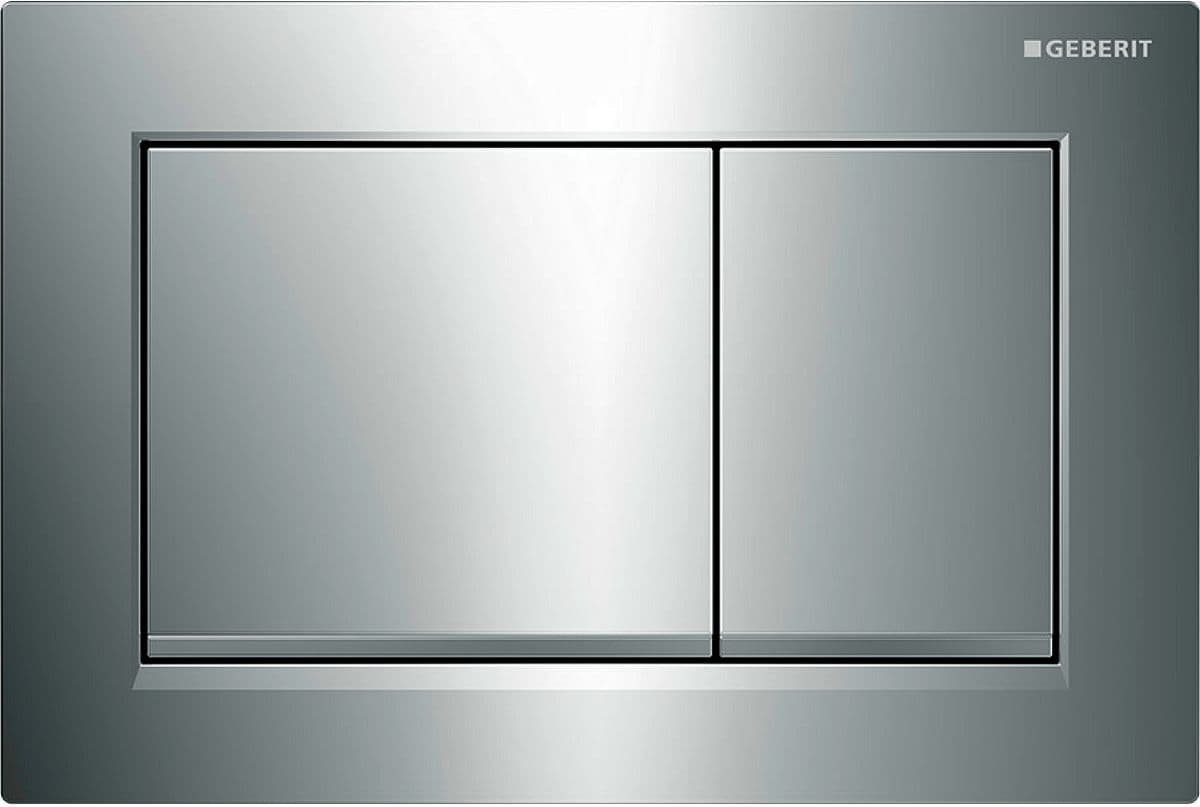 PLAQUE DE COMMANDE 2 TOUCHES OMEGA20 CARRE GEBERIT CHROME-SATIN