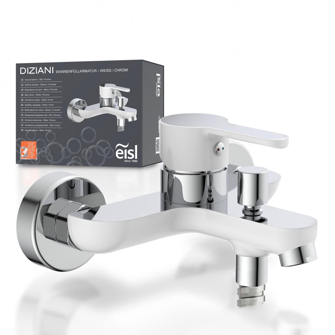 NI023DINWCR DIZIANI Mitigeur bain/douche, blanc/chromé