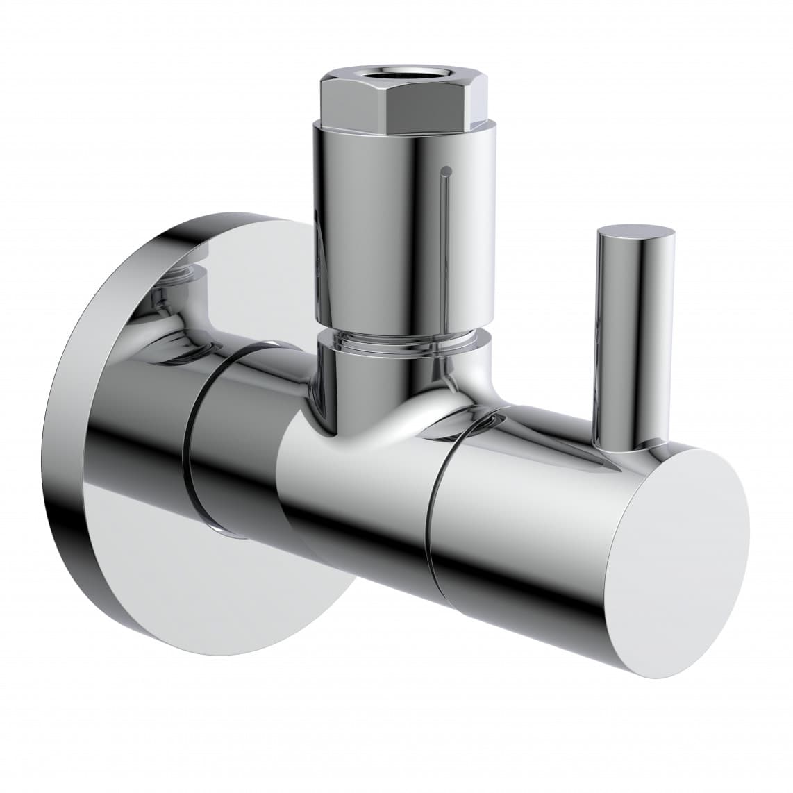 98166110 DEV-5WK, robinet d'équerre, 1/2" M x 10 mmQ, avec rosace