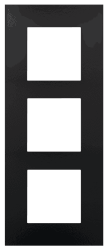 Plaque de recouvrement triple, entraxe de 60 mm, verticale, couleur Niko Pure Bakelite® piano black