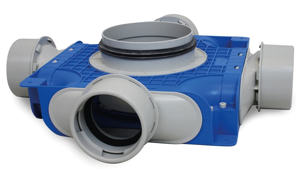 Vent-Axia TVGS-90-160 subcollecteur 4 x D 90 rn en D 160 mm H 80 mm