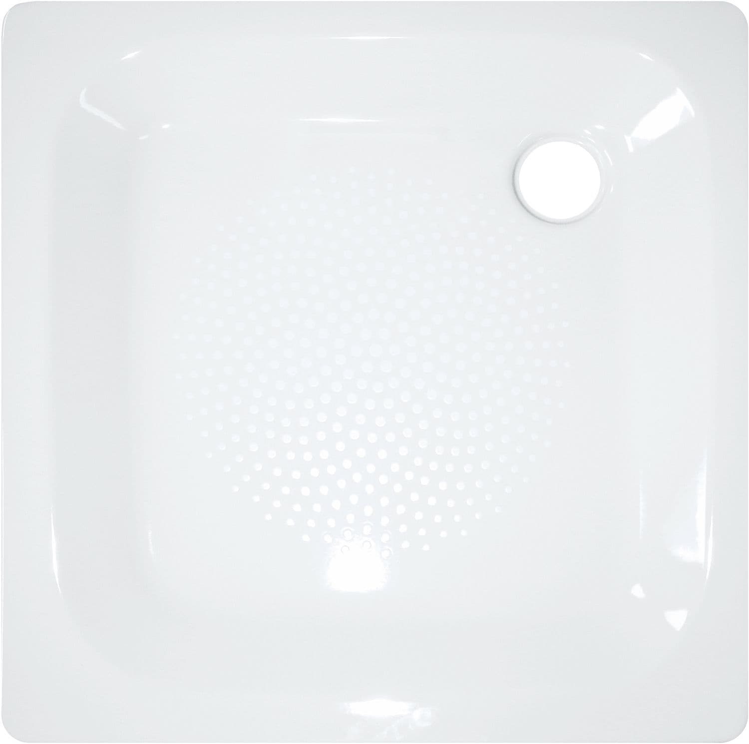 TUB ACIER DESCO COLLECTION 90-90-6,5CM BLANC ANTIDERAPANT