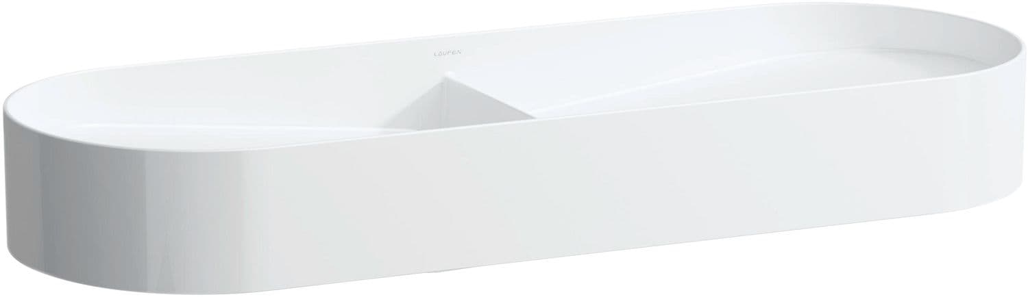 VASQUE A POSER DOUBLE SONAR LAUFEN 100X37 SANS TROU/TROP-PLEIN CLEAN COAT BLANC