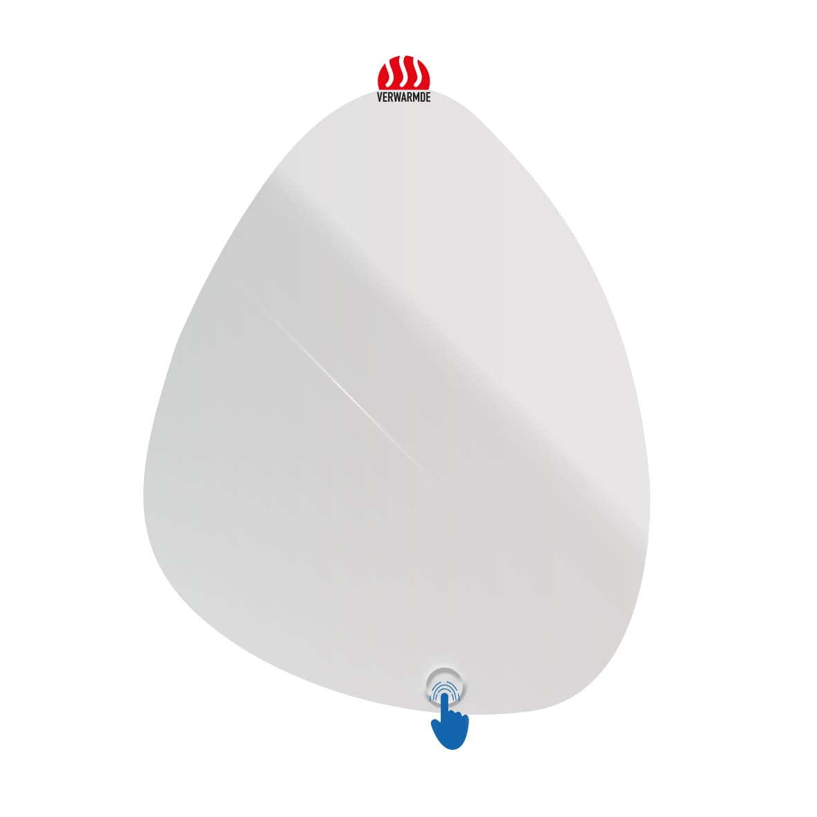 ALONI UOVO MIROIR - AVEC ÉCLAIRAGE LED - OVOÏDE - SANS CADRE - AVEC CHAUFFAGE - TEMPÉRATURE DE COULEUR LED 3500-6500K - 60X80CM