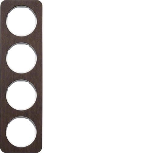 Plaque de recouvrement 4 postes R.1 Bois / Blanc polaire
