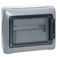 Coffret étanche 1 x 12 modules avec bornier - IP65 - Plexo