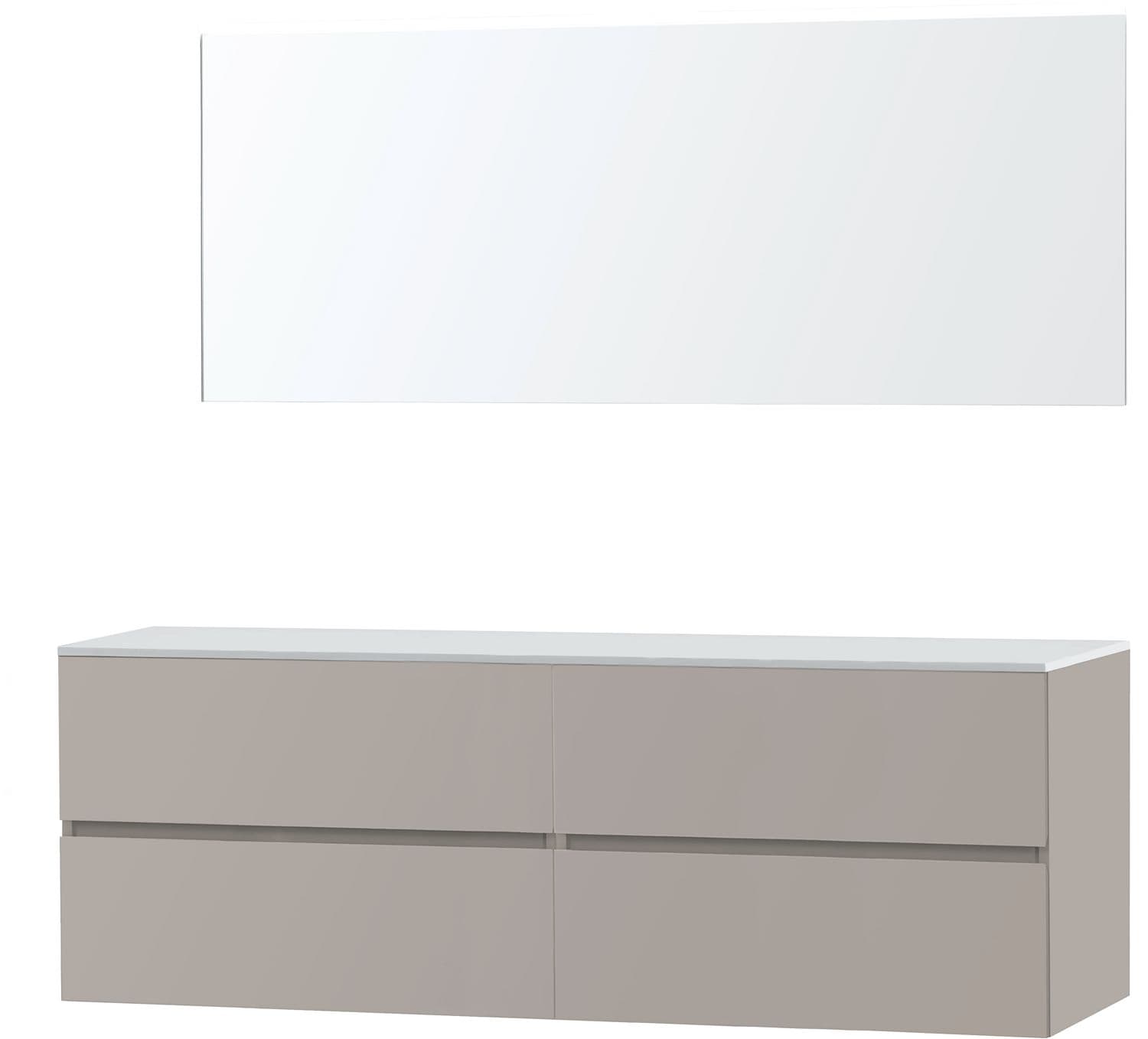 MEUBLE MOLTO POUDRE GRIS 180 POUR LAVABO A POSER SOLID MIROIR