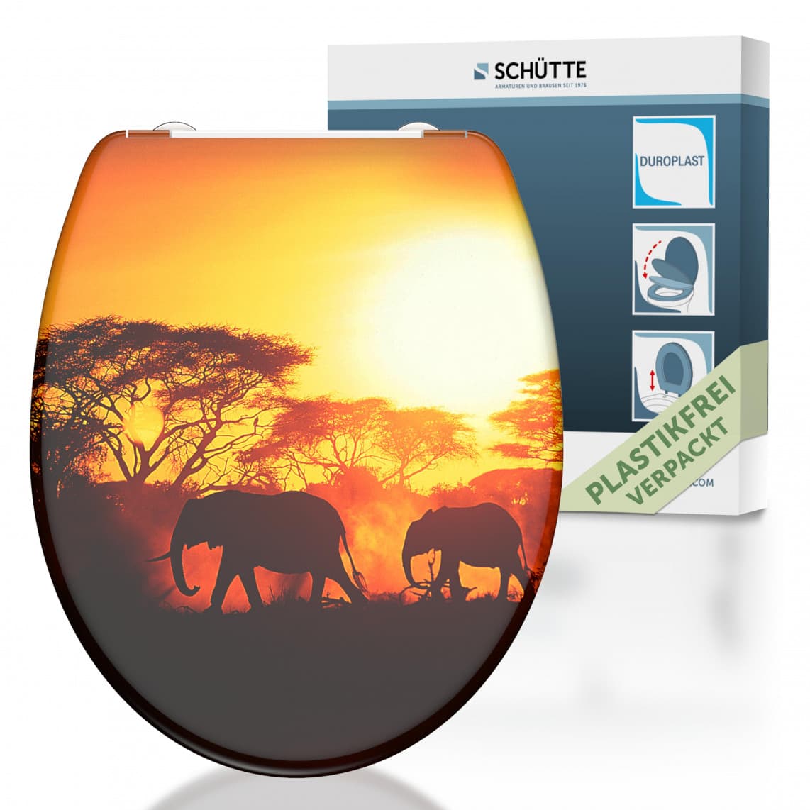 82360 abattant WC en Duroplast AFRICA, avec frein de chute et déclipsable