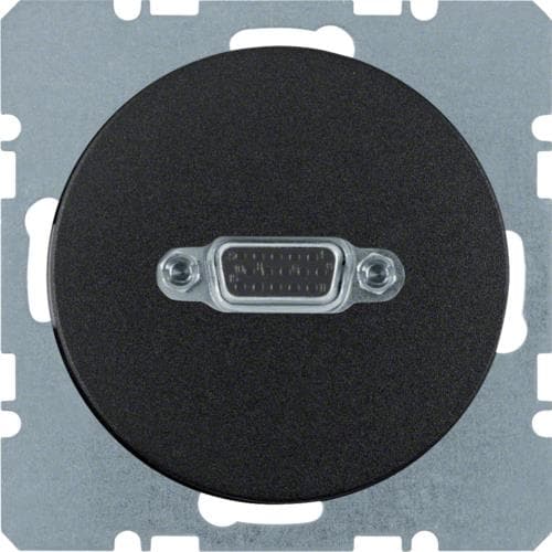 Prise Vga Berker R.1 / R.3 Noir, brillant
