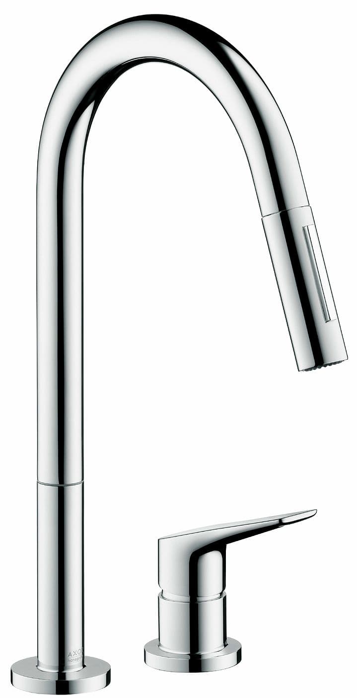 MITIGEUR CUISINE 2 TROUS AXOR CITTERIO M HG STEEL LOOK