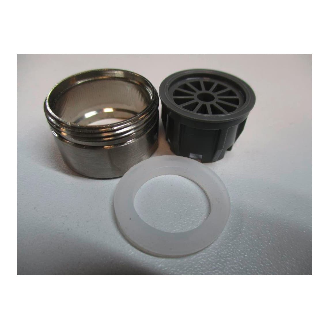 00596 Aérateur avec boîtier, aspect inox, M24x1 AG, pour basse pression