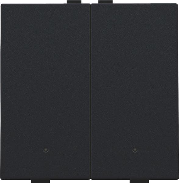 Bouton - poussoir double avec Led et capteurs de confort pour Niko Home control, Black coated
