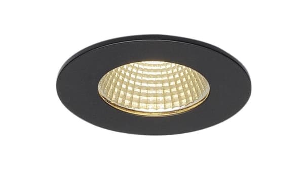 Patta - f plafonnier encastré, rond, Noir mat, 9W 38°, 3000K, driver inclus