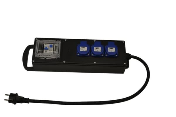 Bloc en caoutchouc 16A 2 x 230V avec compteur de kWh