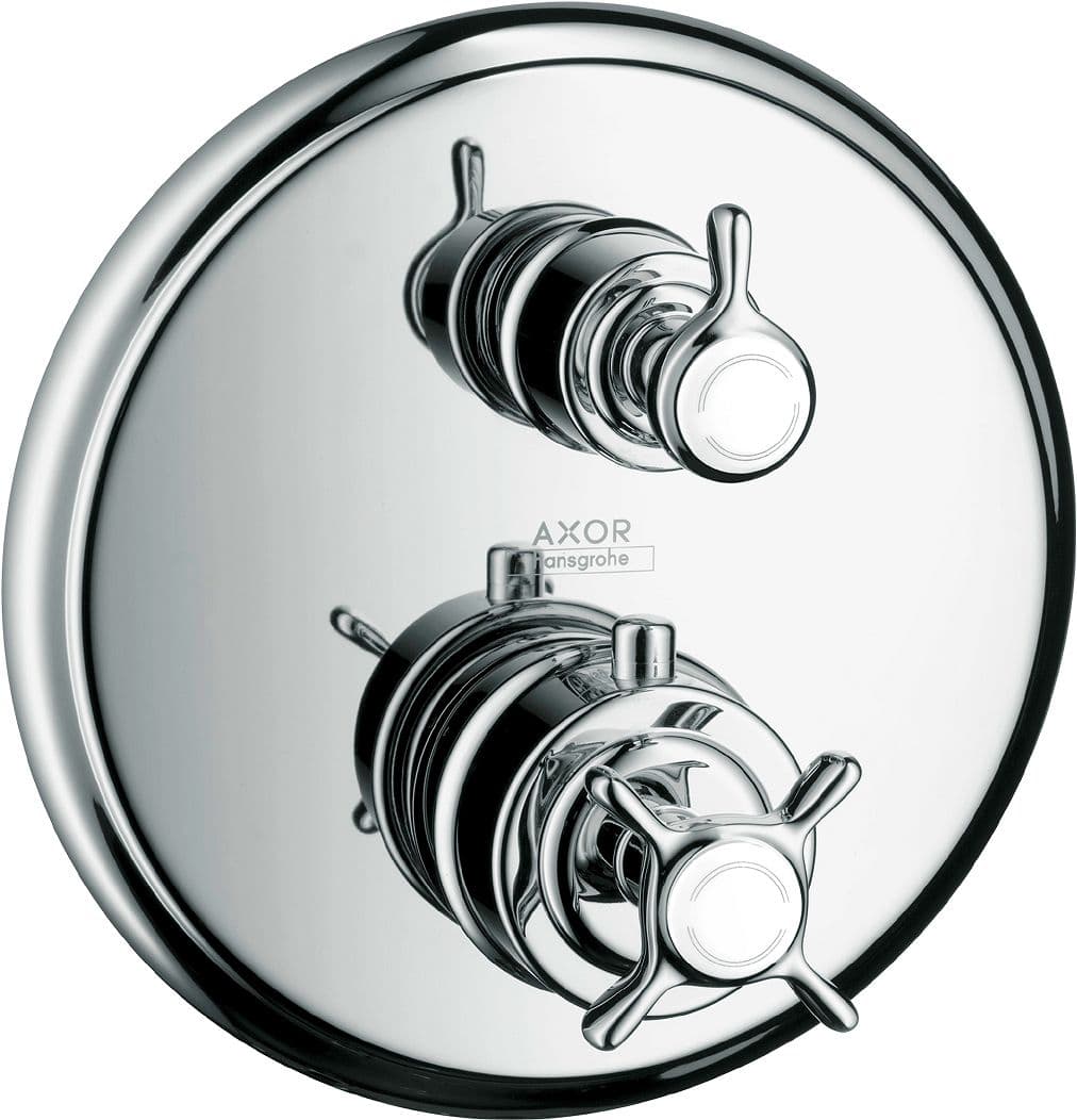 SET DE FINITION THERMOSTAT A ENCASTRER + INVERSEUR MONTAGE HANSGROHE NICKEL BROSSE