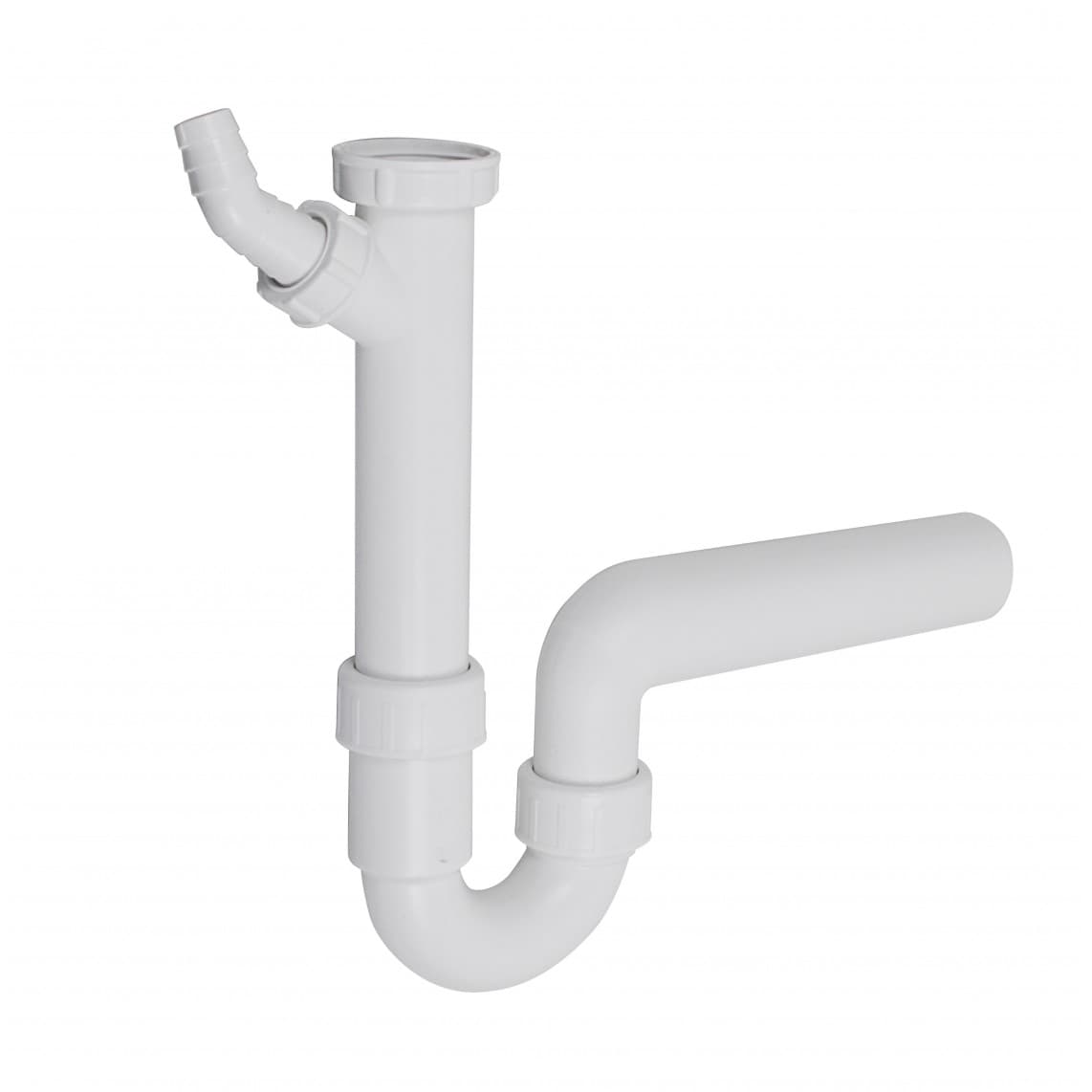102838 KS VIEGA évier-siphon tubulaire, blanc, 1 1/2" F x 50 mm, avec 3/4" Raccordement de l'appareil