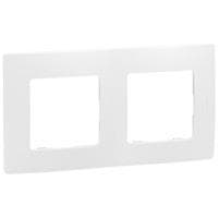 Niloé plaque double Blanc entraxe 71mm vertical / horizontal