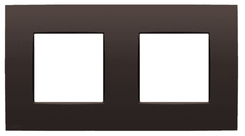 Plaque de recouvrement double avec un entraxe de 71 mm, couleur Niko Intense dark brown coated