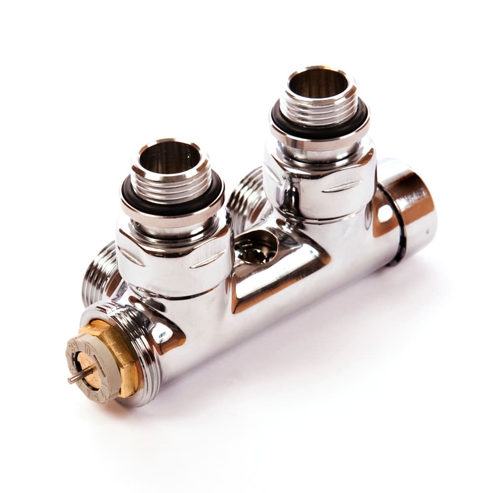 Comap bloc H décoratif raccordement central thermostatique 1/2" équerre chromé