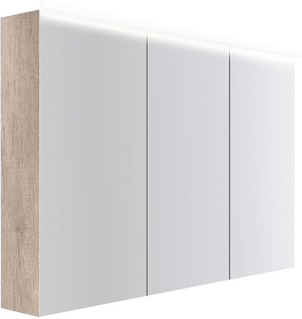 ARMOIRE TOILETTE COFFEE 3 PORTES 1200MM 4250K CHENE DECOR FLANELLE