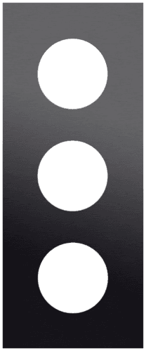 Plaque de recouvrement triple , entraxe 60 mm, pour 3 prises de courant, Niko Rocker et Niko Toggle, alu black brushed