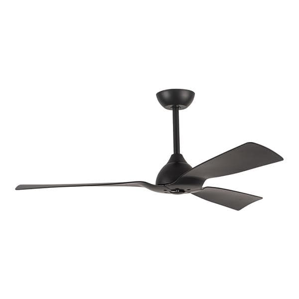Ventilateur décoratif étanche IP44 Noir, 3 pales, avec commande diamètre 132 DC 35W