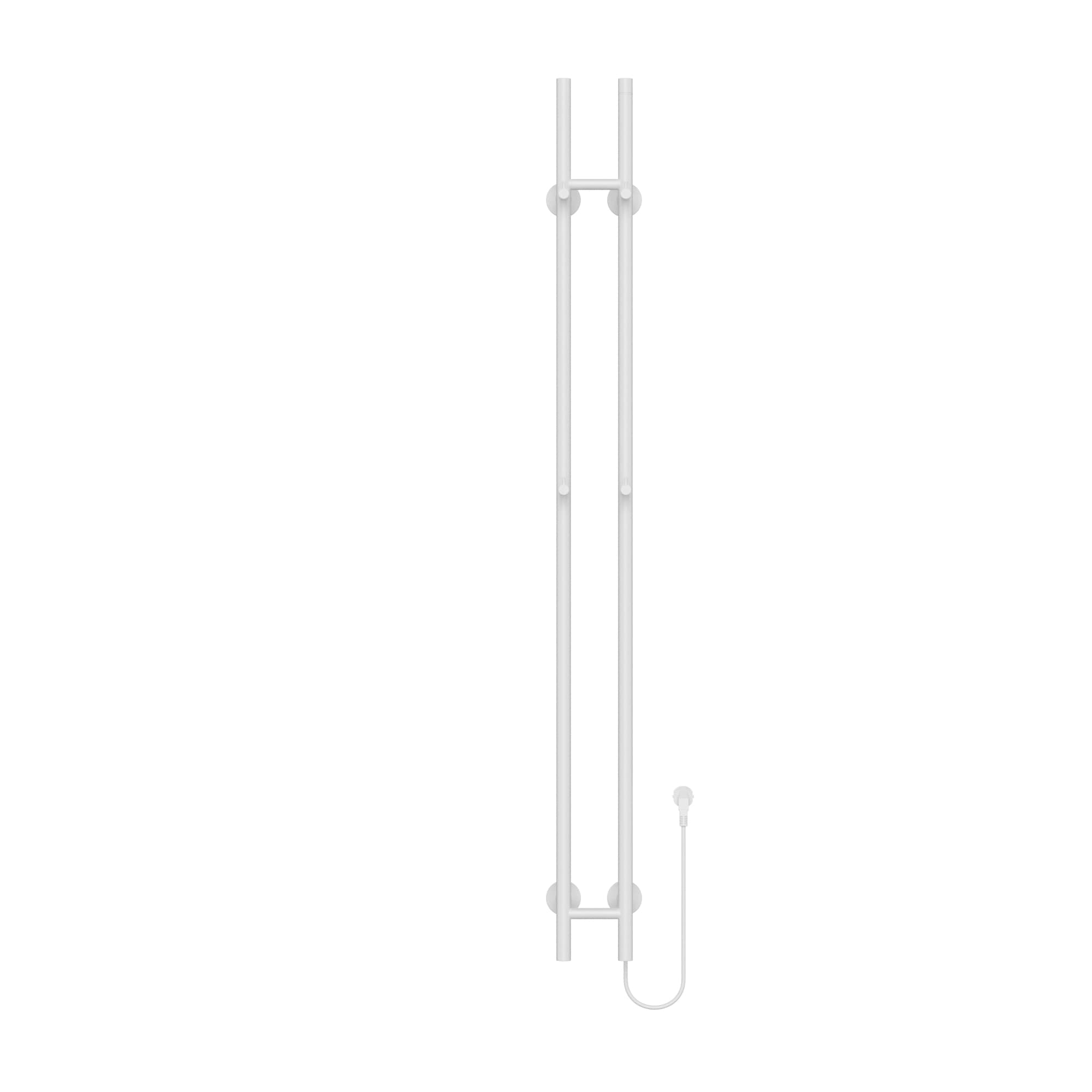 BELRAD ROD SÈCHE-SERVIETTES À TIGE - ÉLECTRIQUE - DOUBLE - 120W - Ø2,5CM - 150X16,8X12,7 CM - BLANC BRILLANT