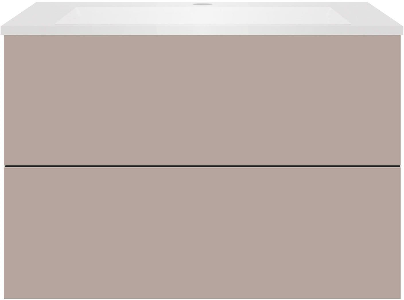 SOUS MEUBLE COFFEE 2 TIROIRS 90 MAT BASALTGRIJS+LAVABO EN MARBRE SYNTHETIQUE BLANC
