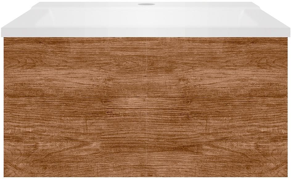 SOUS MEUBLE COFFEE 1 TIROIR 60 TECTONA DECOR CANNELLE+LAVABO BLANC