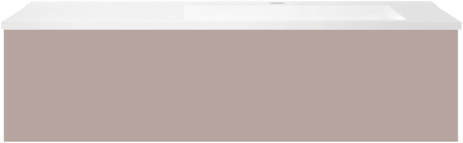 SOUS MEUBLE COFFEE 1 TIROIR 120 MAT BASALTGRIJS+LAVABO EN MARBRE SYNTHETIQUE DROITE BLANC