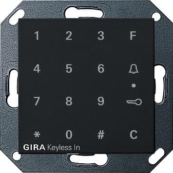 Clavier à code Gira Keyless In Noir mat (laqué) - clavier à code comme système de contrôle d'accès