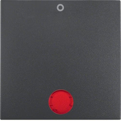 Touche avec voyant Rouge et inscription 0 Berker S.1 / B.3 / B.7 Anthracite, mat