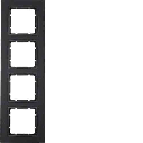 Plaque de recouvrement 4 postes Berker B.7 Anthracite, mat