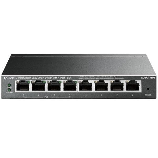 Omada 8-Port, 10/100/1000Mbps RJ45 Ports, IEEE 802.3i/u/ab/af/x/q/p