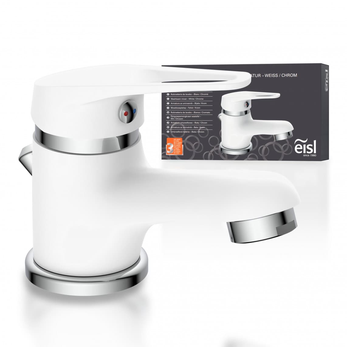 NI075SCR-W SPEED Mitigeur lavabo, blanc/chromé