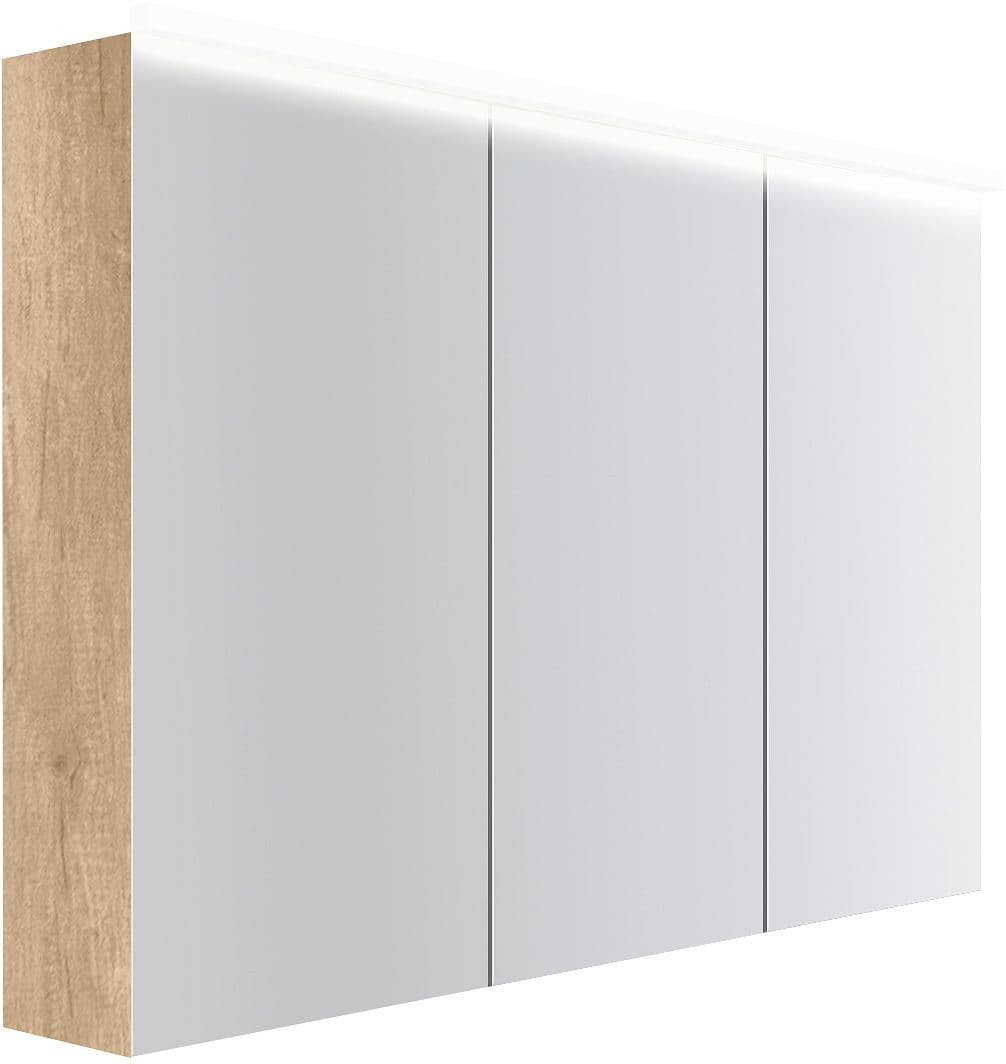 ARMOIRE TOILETTE COFFEE 3 PORTES 1200MM 4250K CHENE DECOR CACHMIRE