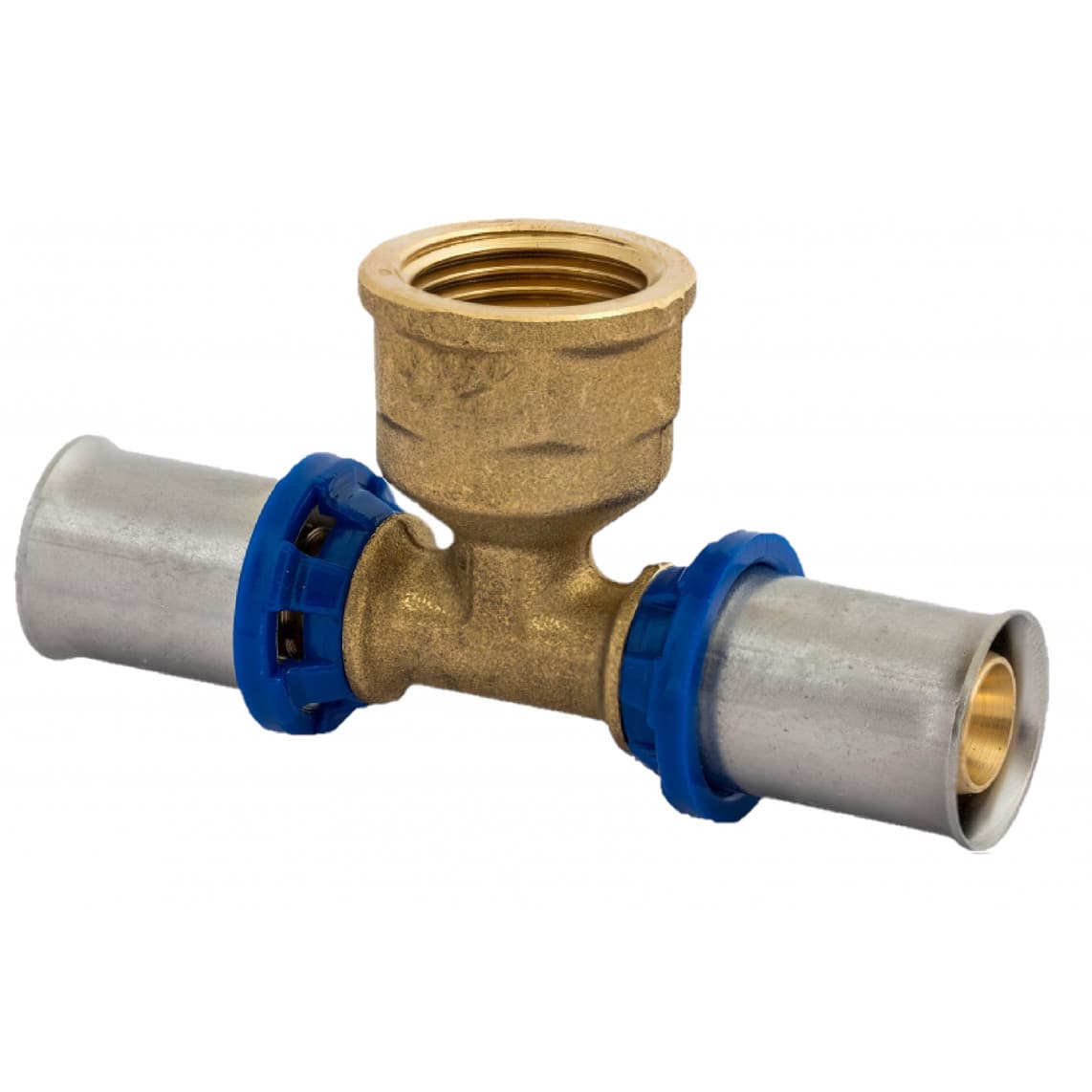 988721255 LT pièce en T, vierge, 20 mm x 1/2" F x 20 mm, raccord à sertir pour tube multicouche