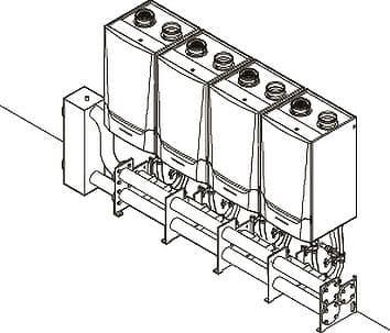 SYSTEME CASCADE PREFAB COMPLET POUR MONTAGE EN LW DE 4X QUINTA ACE 160 REMEHA