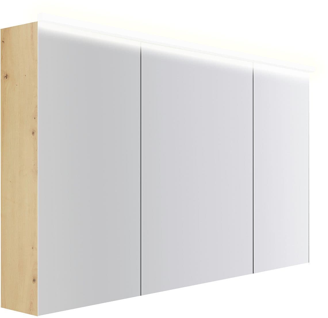 ARMOIRE TOILETTE COFFEE 3 PORTES 1400MM 4250K CHENE DECOR URBAN