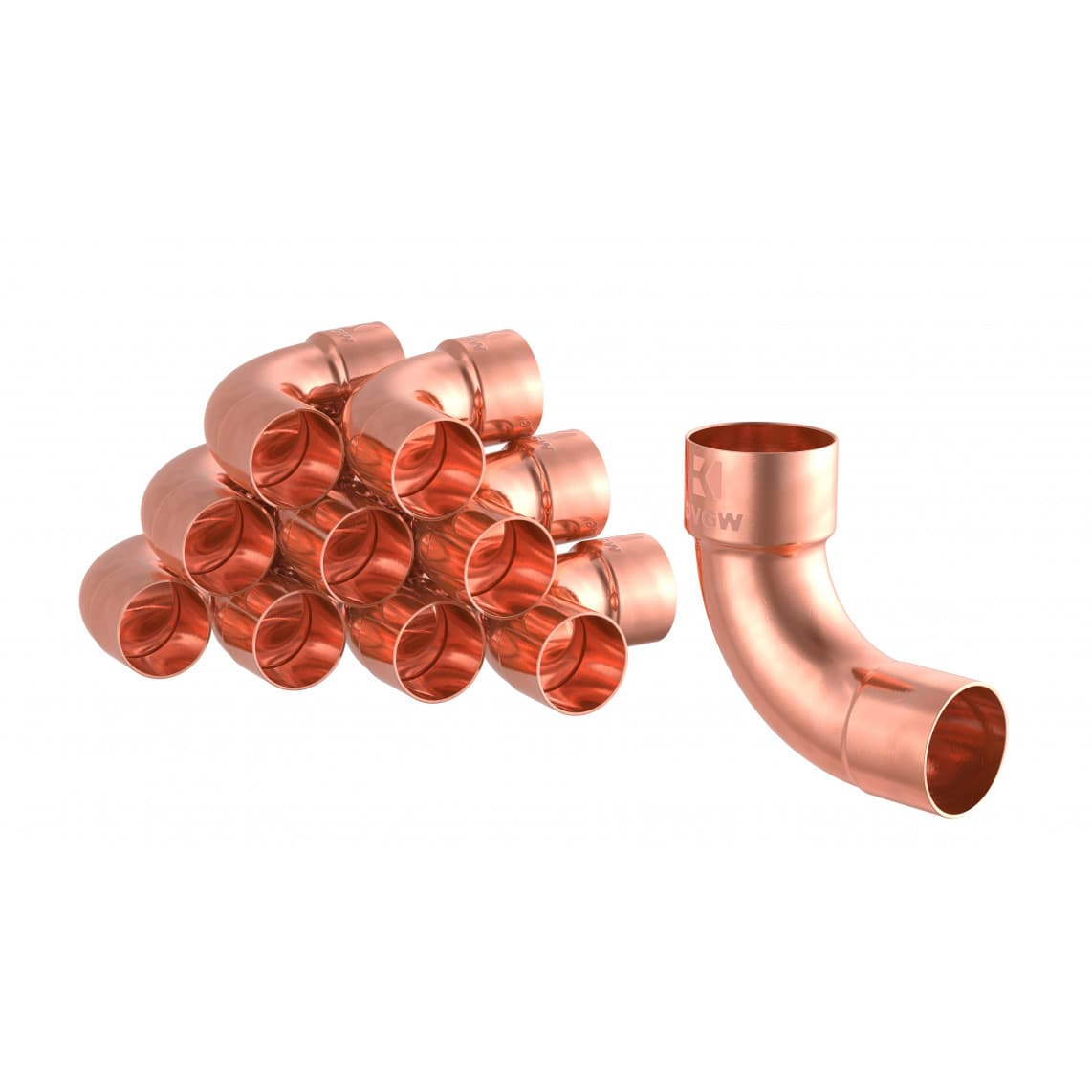 989027655 CU arc 90°, vierge, 15 mm, 1 manchon, (5001a) (10x)